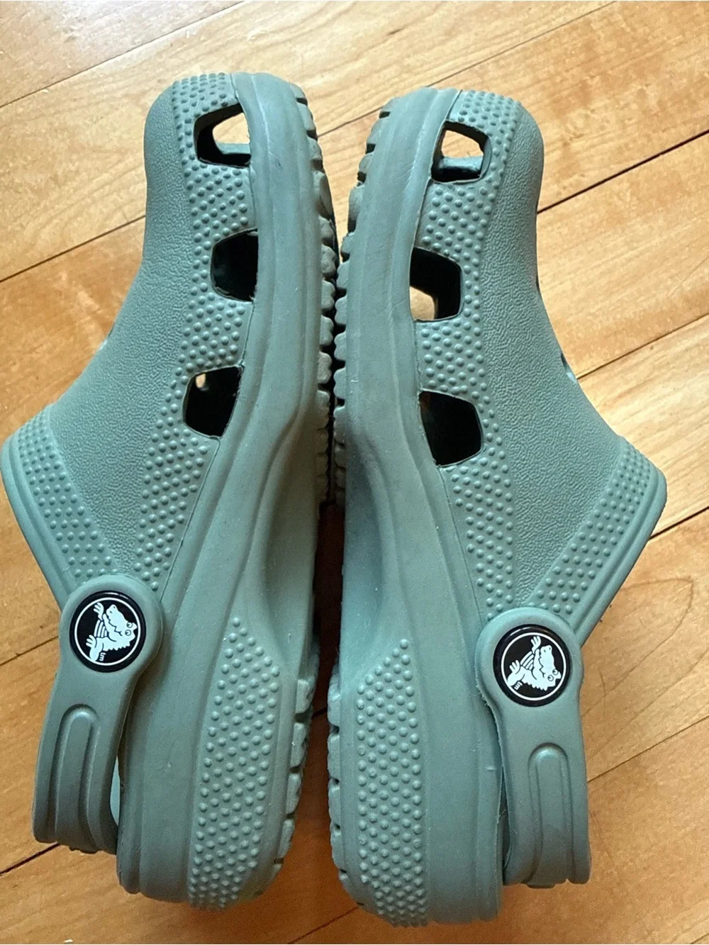 Kids Crocs-Style Clogs in Sage Green